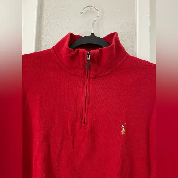 Ralph Lauren Men's Zip Up Red Sweater - Picture 6 of 8